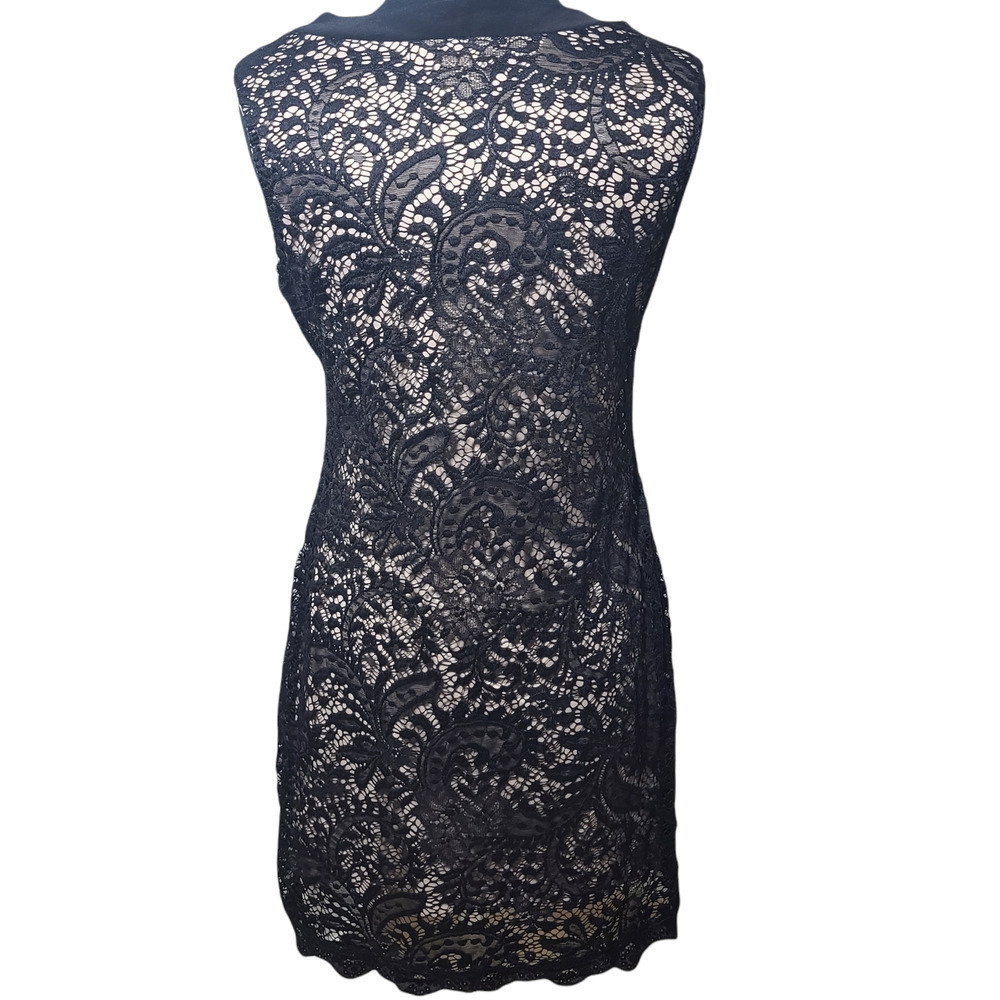 Love fast live hard lace black dress key hole sleeveless sz L - Picture 3 of 8